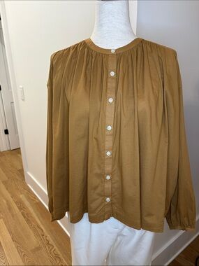 Shaina Mote Button-Front Peasant Blouse